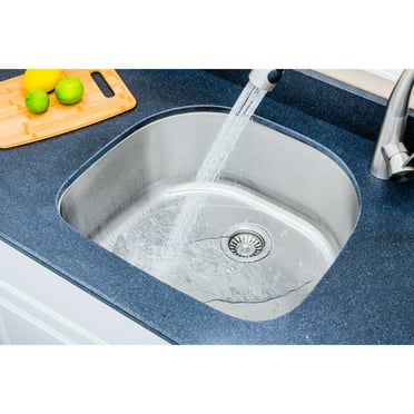 Wells Sinkware CMU2421-9D-16 24 in. 16 Gauge Undermount D-Shaped Single Bowl Stainless Steel Kitchen Sink