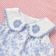 thumbnail image 5 of ZEHJUHAN Baby Girl Floral Embroidered Sleeveless Dress with Sailor Collar and Front Buttons Summer Outfit Blue，6-9M, 5 of 7