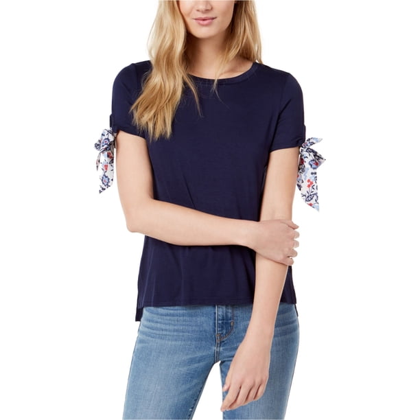 Camiseta Básica Maison Jules Mujer Manga Anudada Azul XX-Small