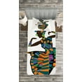 thumbnail image 3 of Ambesonne African Quilted Bedspread Set 2 Pcs, Dancing Lady Colorful Art, Twin Size, Multicolor, 3 of 3