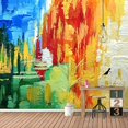 thumbnail image 3 of IDEA4WALL 4pcs Abstract Painting Peel and Stick Wallpaper Removable Wall Murals Large Wall Stickers for Home Decoration, 66"x24", 3 of 5