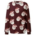thumbnail image 4 of Bmisegm Women T-Shirt à Manches Longues Col Rond pour Femmes, Quotidien, Maison, Extérieur, Entraînement, Imprimé, Chandail en Molleton Décontracté pour Vin m, 4 of 5
