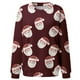 thumbnail image 3 of Gibobby Sudaderas navideñas Blusa de sudadera estampada con cuello redondo y manga larga para entrenamiento diario en casa y al libre para mujer(Vino,M), 3 of 5