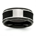 thumbnail image 5 of Stainless Steel Polished Black IP-plated w/Rubber Inlay 10mm Band, 5 of 9