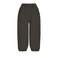 thumbnail image 7 of Ashirexll Casual Pants for Women, Womens Summer Pants, Solid Color Pocket Leggings Cropped Pants Casual Trousers, 7 of 7