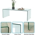 thumbnail image 4 of Glass Coffee Table Modern Clear Coffee Table for Living Room 0.47" Thick Tempered Glass Simple Center Table, 4 of 6