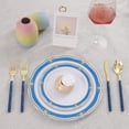 thumbnail image 3 of Supernal 180pcs Gold Plastic Cutlery with Blue Glitter Bamboo Handle - 60 Knives, 60 Forks, 60 Spoons, 3 of 6