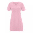 thumbnail image 3 of SHOPESSA Summer Dresses for Women 2025,Casual Short Sleeve O-Neck Solid Ladies Plain Simple T-Shirt Loose Mini Dress, 3 of 5