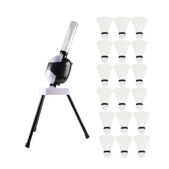 koolsoo Automatic Badminton Serve Machine Badminton Ball Tosser Trainer Device Badminton with 18 Badmintons