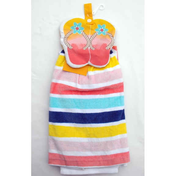 SUMMER FLIP FLOPS - HANGING KITCHEN TOWEL & TERRY CLOTH KITCHEN TOWEL
