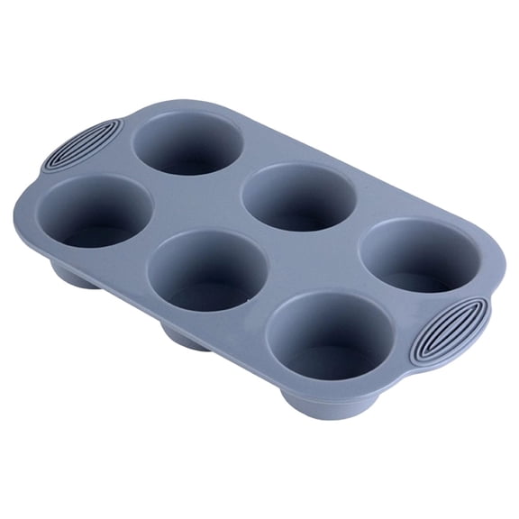 Silicone Muffin Pan - 6-Cavity Nonstick Baking Tray for Muffins, Cupcakes, Brownies and More - Food Grade and BPA Free - Pack of 1 Color