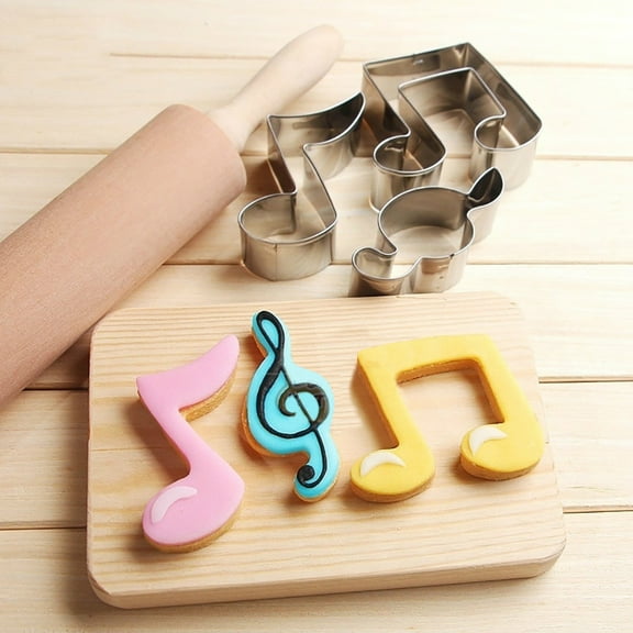 Ludlz Music Cookie Cutter - Music Note Shape Cute Cake Cookie Mold Decorating DIY Fondant Cutter Baking Tool Biscuit Fondant Cutters - Stainless Steel