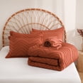 thumbnail image 7 of Sheet&Joy Twin Comforter Set with Sheets Burnt Orange - 5 Pieces Boho Tufted Shabby Chic Bed in a Bag, Fluffy Soft Farmhouse Bed Set for All Seasons, 7 of 7
