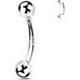 thumbnail image 1 of shiyou-16G Rook Earring Sterling Silver 925 Internal Threaded Rook Piercing Jewellery Ball Cartilage Earring Eyebrow Bar Barbell 6/8 mm, 1 of 4