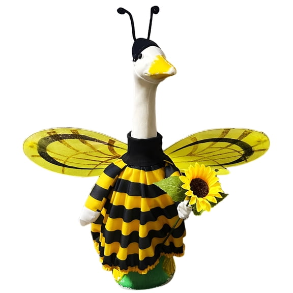 TUWAFE Spring Bee Goose Outfit Lawn Porch Goose Clothes with Wings 23" Spring Bee Outdoor Patio Yard Lawn Art Decoration Porch Goose Clothes
