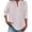 Pink, variant on Cmfcve Summer Plus Size Gauze Tops for Women Short Sleeve V-Neck Henley Blouse 3/4 Length Sleeve Buttons T-Shirt with Pockets
