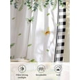 thumbnail image 6 of Sheer Curtains 45 Inch Length, Sunflowers Semi Sheer Curtains Light Filtering Window Treatment, Spring Farmhouse Country Truck Floral Black Plaid Privacy Voile Drapes for Living Room 52x45 Inch, 6 of 7