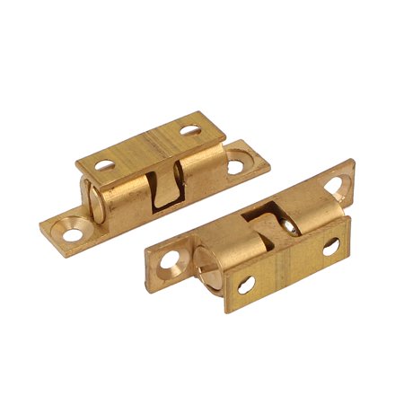 Cabinet Door Brass Dual Ball Roller Catch Latch Gold Tone 40mm