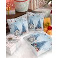 24x24 Outdoor Pillow Covers Set of 2 Blue Snowflake Sparkle Outdoor