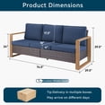 thumbnail image 7 of Unnifurnzi Outdoor Wicker Couch-3 Seater High Back Patio Couch Patio Sofa for Deck Porch Garden Balcony Poolside-Brown/Blue, 7 of 7