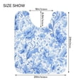 thumbnail image 5 of 2 Piece Bath Mat Set with U-Shaped Toilet Mat and Rectangle Bath Rugs Non Slip Machine Washable Bathroom Mats Blue Watercolor Floral Pattern, 5 of 7