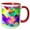 Red/White, variant on 3drose, Colorful Spiral Pattern, Amazing Color Swirls., 11oz Two-tone Blue Mug