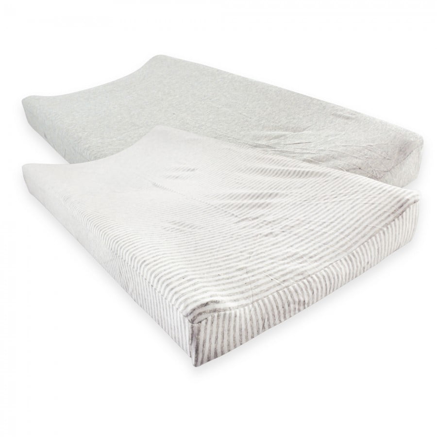 Touched by Nature Baby Organic Cotton Changing Pad Cover, Heather Gray, One Size
