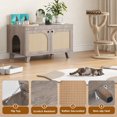 thumbnail image 7 of Zephypaws Large Cat Litter Box Enclosure,Hidden Kitty Litter Furniture with Sisal Covered Doors,2-Layer Wooden Cat Washroom Cabinet,Side Table for Living Room,Grey, 7 of 7