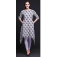 thumbnail image 2 of Bimba Purple Floral Block Printed Tops For Women Asymmetric Kurti Summer Dress For Girls XX-Large, 2 of 6