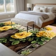 thumbnail image 4 of Spring Floral Area Rugs 5'x7', Washable Small Throw Rugs for Laundry Room Playroom, Yellow Roses Flowers Rustic Botanical Pink Indoor Outdoor Rug Non-Slip Low Pile Carpet Runner Reversible Floor Mats, 4 of 8