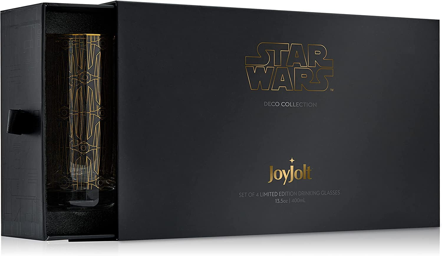 JoyJolt STAR WARS LUKE SKYWALKER Jedi Drinking Glasses 10oz Set Of 2 NEW
