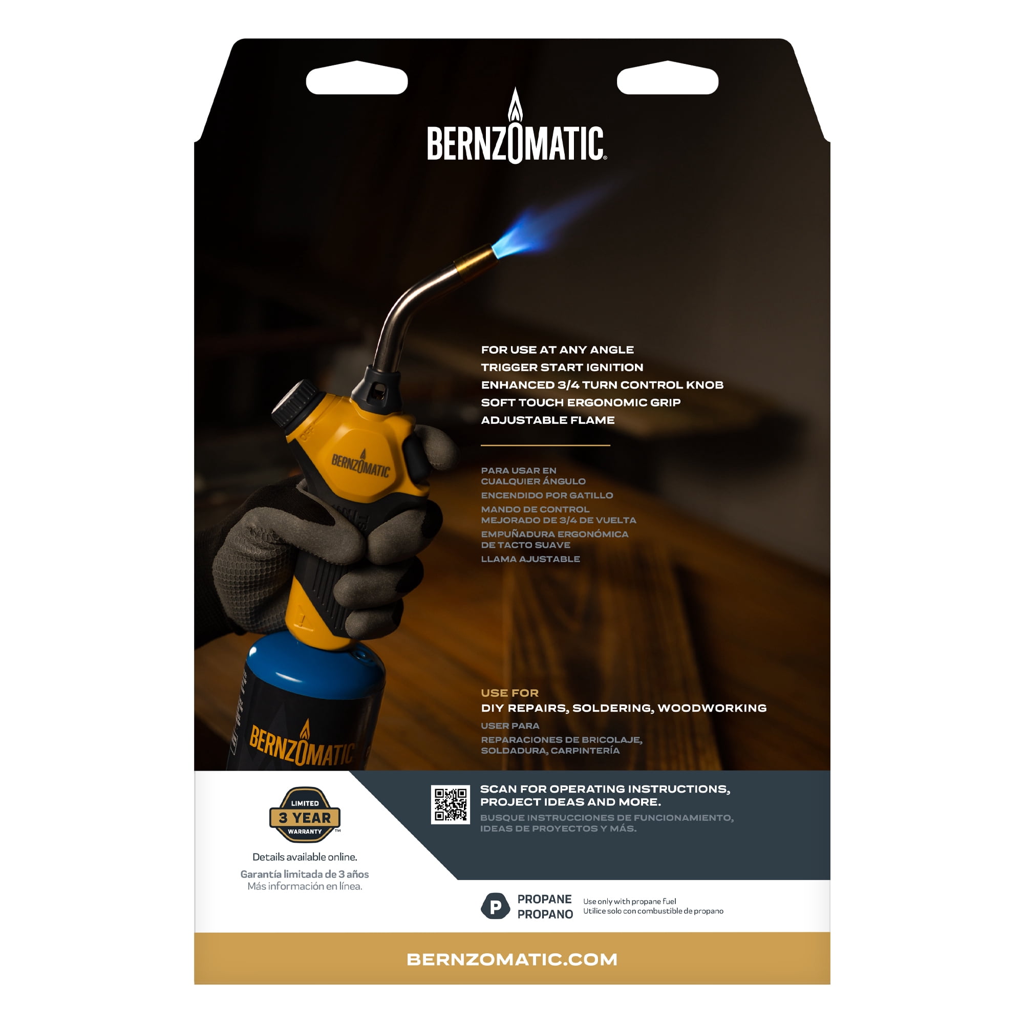 (3 pack) Bernzomatic Flame Commander Propane Torch Kit for Soldering, Heating & DIY Repair Projects