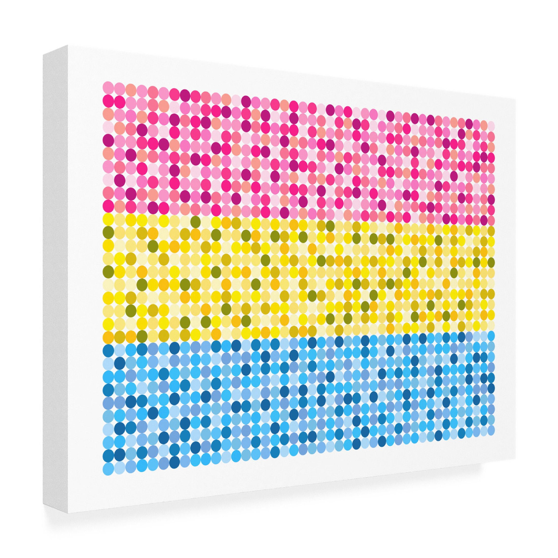 Canvas Wall Art - Tom Quartermaine 'Abstract Circle Pansexual Pride Flag' Wall Art for Living Room, Bedroom, or Office Décor by Trademark Fine Art - 19 x 14 Inches
