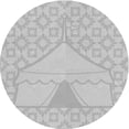 thumbnail image 1 of Ahgly Company Machine Washable Indoor Round Transitional Dark Gray Area Rugs, 4' Round, 1 of 7