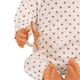 thumbnail image 5 of LullaBaby – Muñeca bebé de 14 pulgadas – Tono de piel oliva y ojos marrones – Cuerpo suave y conjunto extraíble – Gorro color marfil y accesorios para chupete – Juguetes para niños de 2 años en adelan, 5 of 5