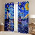 thumbnail image 2 of Feelyou Marine Oil Printing Curtains Pack of 2 (42x84 Each) for Teen, Psychedelic Starry Sky Curtains Blackout, Ocean Nautical Theme Bedroom Curtains, Blackout Curtains Home Decor, 2 of 6