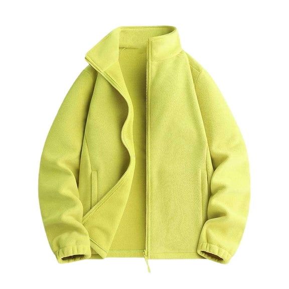 cocolona Jacket for Women Full Zip Soft Polar Fleece Warm Long Sleeve Outerwear Solid Color Casual Fall Winter Coat
