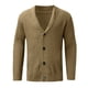 thumbnail image 3 of Gibobby Suéteres para hombre Cárdigan con cuello de chal para hombre, tela trenzado con parte delantera abierta con botones(Caqui,XG), 3 of 5