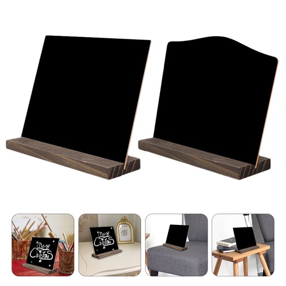 KAKOWELY 2Pack Decorative Message Board with Stand Black Composite Material Erasable for Home Decoration