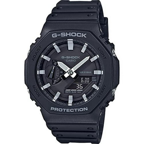 B07WDD3YW9  Casio Men GA-2100-1AER G-Shock Carbon Core Octagon Series Watch -Black, Black, Strap.