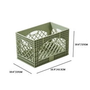 J&V TEXTILES 2 Pack Stackable Crates for Office Storage and Classroom Organization, 16, 24 Quart Sage