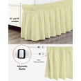 thumbnail image 3 of Yellow Striped Wrap Around Bed Skirts for California King Bed 16" Drop,Bed Skirt with Adjustable Elastic Belt Dust Ruffle Bed Valance for Bedroom Modern Simple Farmhouse Beige Vintage Bed Frame Cover, 3 of 7
