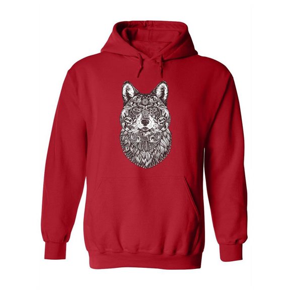 Zentangle Wolf Head Hoodie Women -Image by Shutterstock, Female Large
