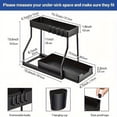 thumbnail image 4 of 1pc 2-Tier Sliding Under Sink Organizers And Storage, Multifunctional Narrow Space Under Counter Storage Pull Out Cabinet Drawer Organizer, Kitchen Accessories,, 4 of 4