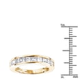 thumbnail image 3 of 10K Unisex Thin 1 Row Princess Cut Natural 1.6 Ctw Diamond Wedding Band (Yellow Gold Size 7), 3 of 3