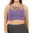 thumbnail image 1 of TheLovely Women & Plus Comfort Seamless Crisscross Front Strappy Bralette Sports Bra Top with Removable Pads, 1 of 4