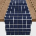 thumbnail image 3 of Creative Products Hand Drawn Plaid Navy Blue 16x72 Poly Twill Table Runner, 3 of 3