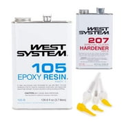 West System 105-B Epoxy Resin (.98 gal) With 207-B Special Clear Epoxy Hardener (.33 gal) and Epoxy Metering Pump Set