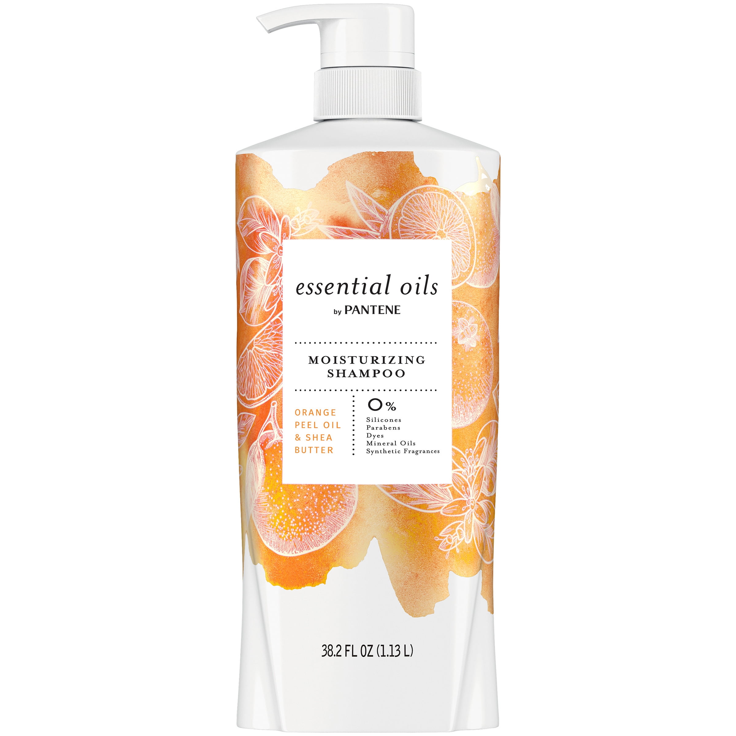 Essential Oils By Pantene Moisturizing Shampoo With Natural Orange Peel 