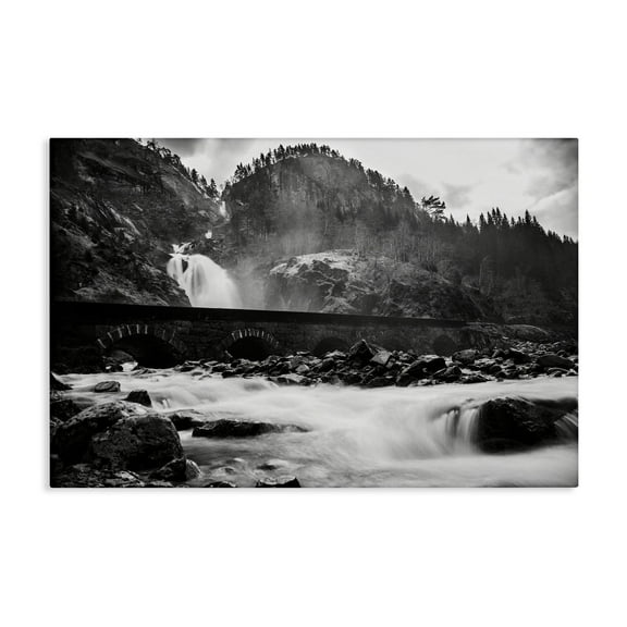 Stupell Industries Waterfall Ravine Photography Landscape & Nature Photography Wrapped Canvas Art Print Wall Art, 24 x 16